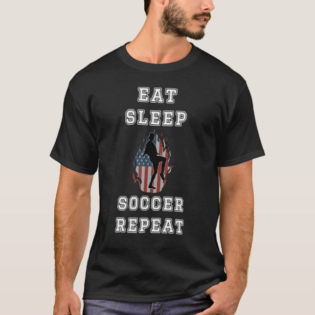 Eat Sleep Soccer Repeat T-Shirt (Front)