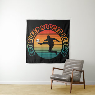 eat sleep soccer repeat  tapestry