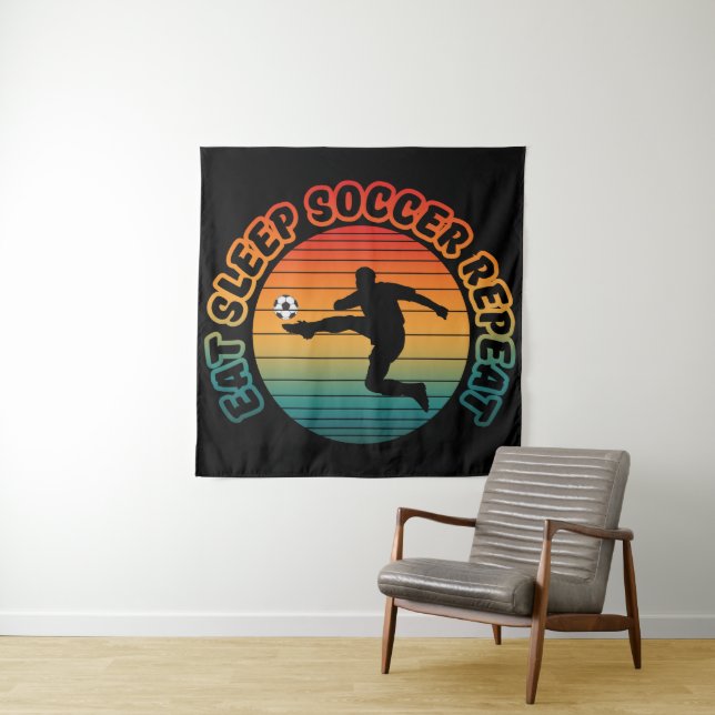 eat sleep soccer repeat  tapestry (In Situ)