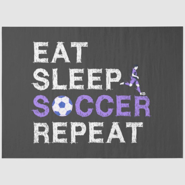Eat+Sleep+soccer+Repeat Tissue Paper (Front)