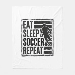 Eat Sleep Soccer Repeat Vintage Player Shirt Desig Fleece Blanket