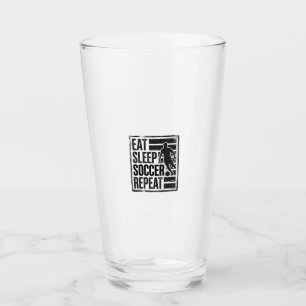 Eat Sleep Soccer Repeat Vintage Player Shirt Desig Glass