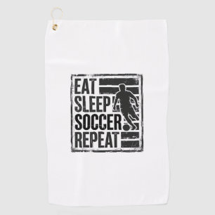Eat Sleep Soccer Repeat Vintage Player Shirt Desig Golf Towel