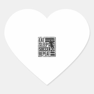 Eat Sleep Soccer Repeat Vintage Player Shirt Desig Heart Sticker