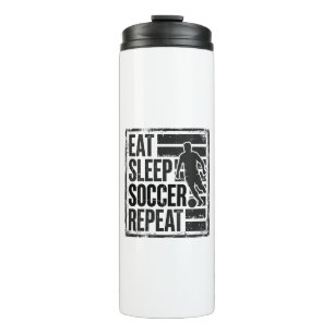 Eat Sleep Soccer Repeat Vintage Player Shirt Desig Thermal Tumbler