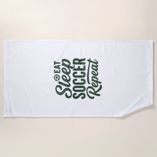 Eat Sleep Soccer Repeat Vintage Shirt Design_1 Beach Towel