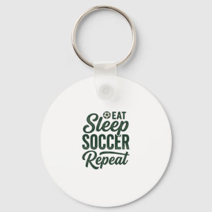Eat Sleep Soccer Repeat Vintage Shirt Design_1 Key Ring