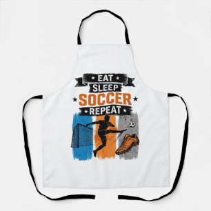 Eat Sleep Soccer Repeat Vintage Soccer Player Shir Apron