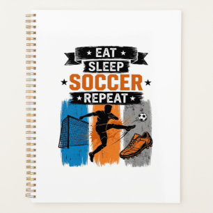 Eat Sleep Soccer Repeat Vintage Soccer Player Shir Planner
