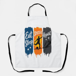 Eat Sleep Soccer Repeat Vintage Soccer Shirt Desig Apron