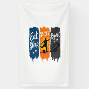 Eat Sleep Soccer Repeat Vintage Soccer Shirt Desig Banner
