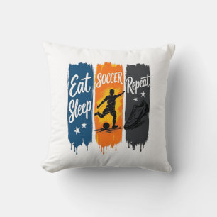 Eat Sleep Soccer Repeat Vintage Soccer Shirt Desig Cushion