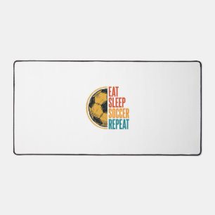 Eat Sleep Soccer Repeat Vintage Soccer Shirt Desig Desk Mat