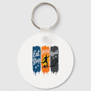 Eat Sleep Soccer Repeat Vintage Soccer Shirt Desig Key Ring