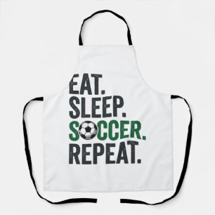 Eat Sleep Soccer Repeat Vintage T-Shirt Design_1 Apron