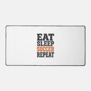 Eat Sleep Soccer Repeat Vintage Typography Shirt_1 Desk Mat