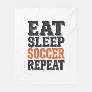 Eat Sleep Soccer Repeat Vintage Typography Shirt_1 Fleece Blanket