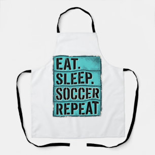 Eat Sleep Soccer Repeat Vintage Typography Shirt ( Apron