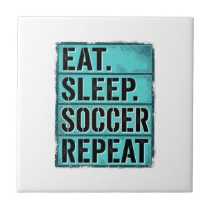 Eat Sleep Soccer Repeat Vintage Typography Shirt ( Ceramic Tile