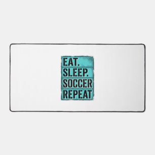 Eat Sleep Soccer Repeat Vintage Typography Shirt ( Desk Mat