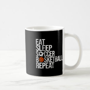 Eat Sleep Soccer Sketll Repeat Funny Sport Player Coffee Mug