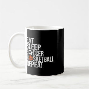 Eat Sleep Soccer Sketll Repeat Funny Sport Player  Coffee Mug