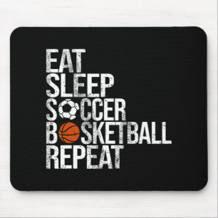 Eat Sleep Soccer Sketll Repeat Funny Sport Player Mouse Pad