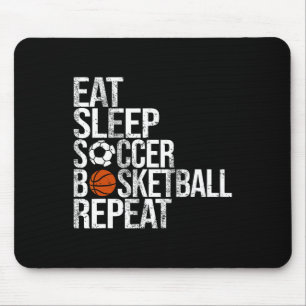 Eat Sleep Soccer Sketll Repeat Funny Sport Player Mouse Pad