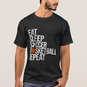 Eat Sleep Soccer Sketll Repeat Funny Sport Player T-Shirt