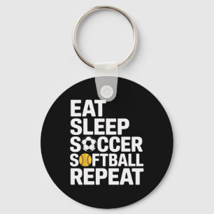 Eat Sleep Soccer Softll Repeat Coach Moms Lovers Key Ring