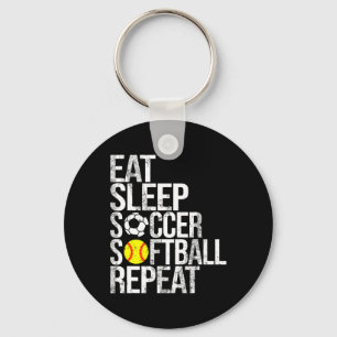 Eat Sleep Soccer Softll Repeat Funny Ll Key Ring