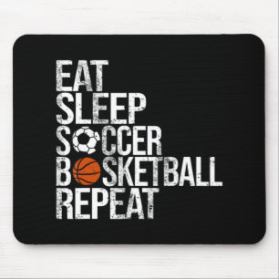 Eat Sleep Softball Basketball Repeat Fun Ball  Mouse Pad