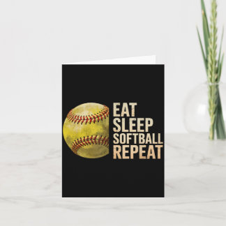 Eat Sleep Softball Repeat Funny Softball Player Me Card