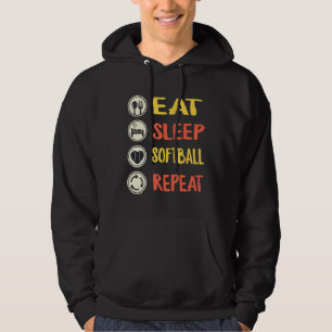 Eat Sleep Softball Repeat Softball Coach Mum Sport Hoodie