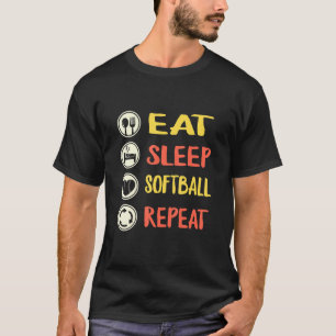 Eat Sleep Softball Repeat Softball Coach Mum Sport T-Shirt