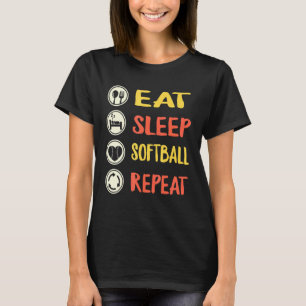 Eat Sleep Softball Repeat Softball Coach Mum Sport T-Shirt