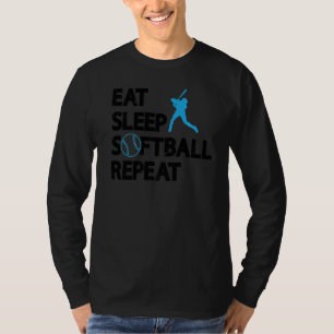 Eat Sleep Softball Repeat Softball Game Softball P T-Shirt