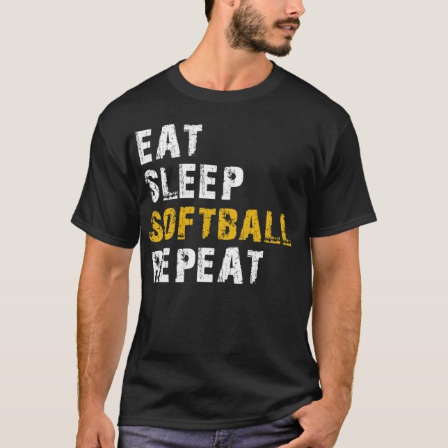 eat sleep softball T-Shirt (Front)