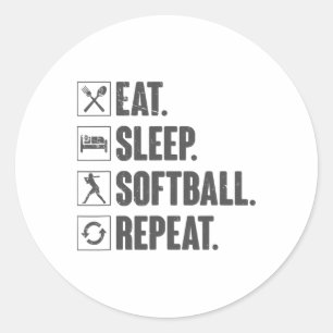 Eat Sleep Softll Repeat - Softll Gift For Girl Fun Classic Round Sticker