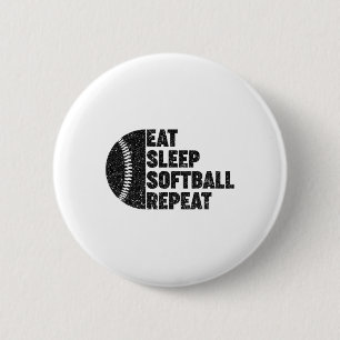Eat Sleep Softll Repeat Teens Girls Boys Kids Men  6 Cm Round Badge