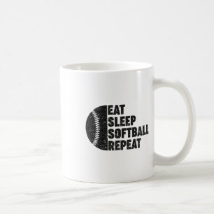 Eat Sleep Softll Repeat Teens Girls Boys Kids Men Coffee Mug