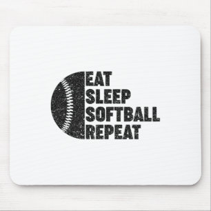 Eat Sleep Softll Repeat Teens Girls Boys Kids Men Mouse Pad