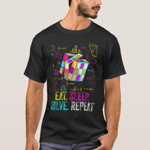 Eat Sleep Solve Repeat Math Speed Cubing Genie Cub T-Shirt