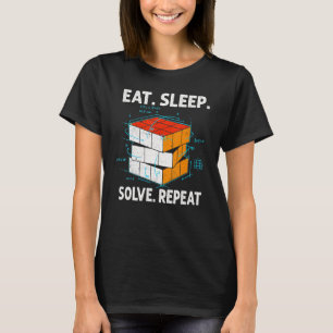 Eat Sleep Solve Repeat Math Speed Cubing Genie Cub T-Shirt