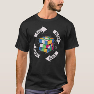 Eat Sleep Solve Repeat Math Speed Cubing Genie Cub T-Shirt