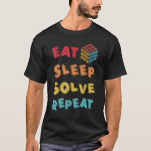 Eat Sleep Solve Repeat Math Speed Cubing Genie Cub T-Shirt