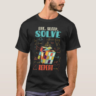 Eat Sleep Solve Repeat Math Speed Cubing Genie Cub T-Shirt