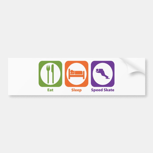 Eat Sleep Speed Skate Bumper Sticker (Front)
