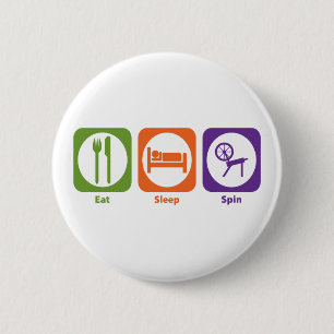 Eat Sleep Spin 6 Cm Round Badge