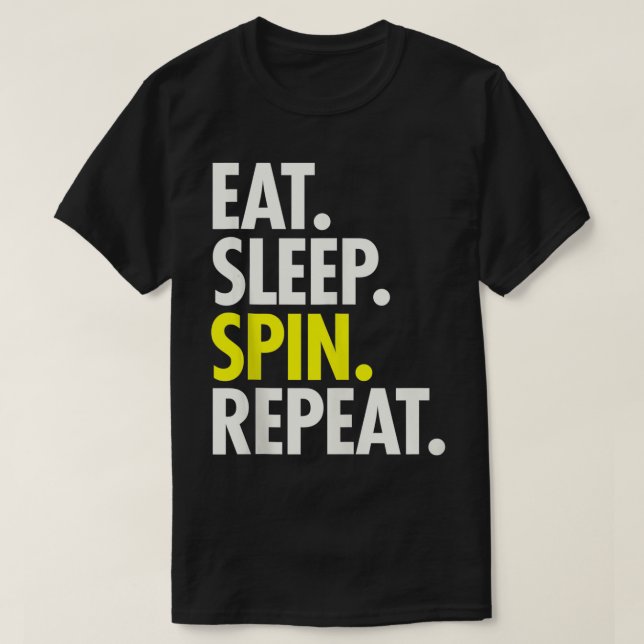 EAT SLEEP SPIN REPEAT Spinning Women Bike Cycling  T-Shirt (Design Front)
